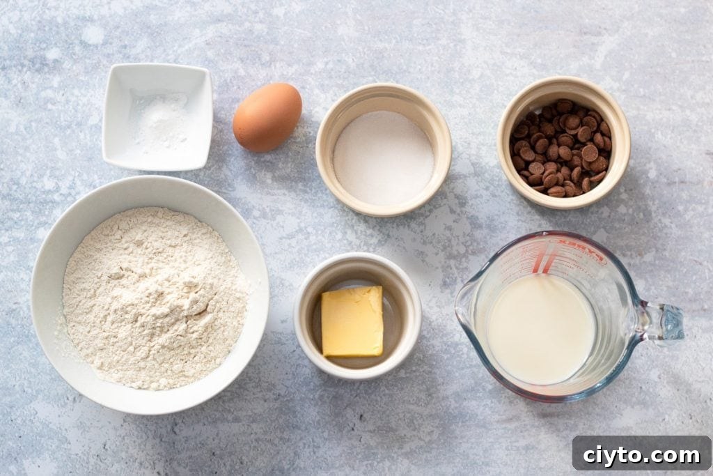 Ingredients for chocolate chip scones