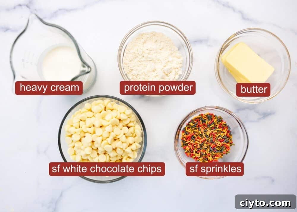 Sugar-Free Protein Easter Egg Recipe with Sprinkles 3 Protein Easter Eggs ingredients