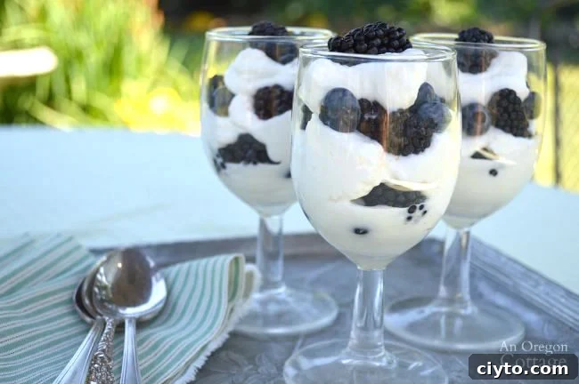 Fruit-berry parfaits on tray