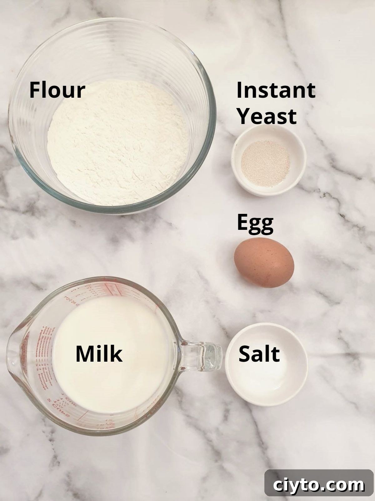 Ingredients for making blinis
