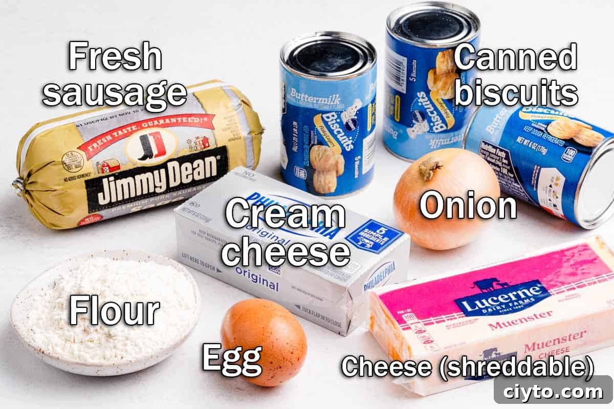 recipe ingredients with text labels
