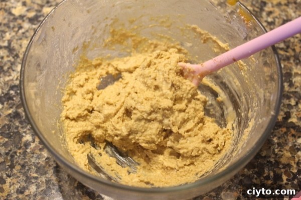 Creating the batter for pumpkin cookie