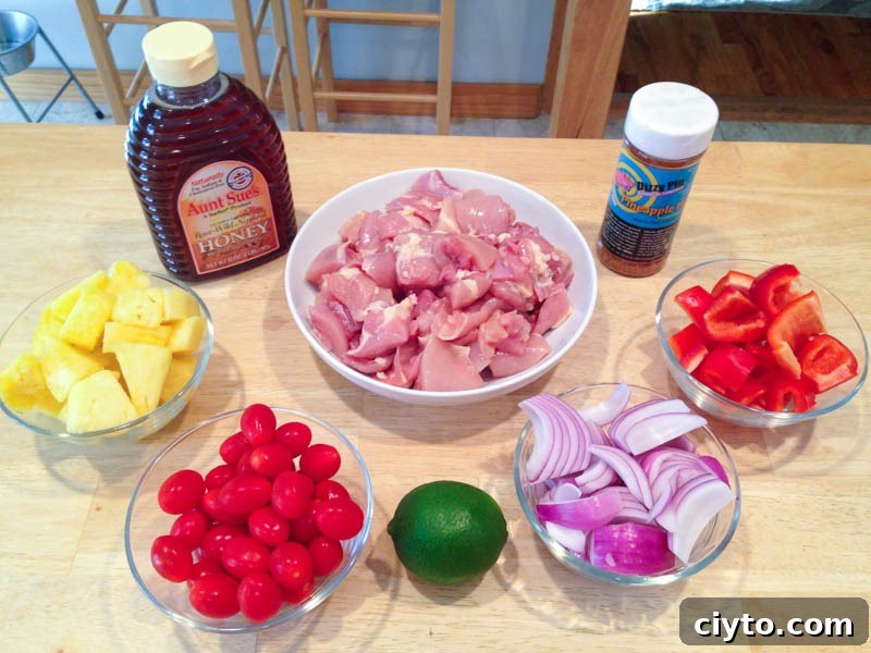 Big Green Egg Honey Lime Chicken Kabobs close-up