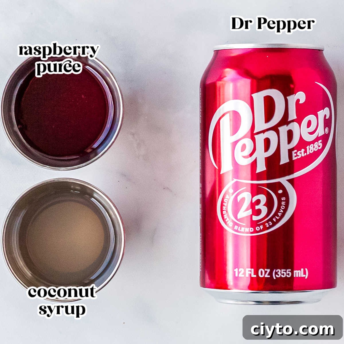 The recipe ingredients with text overlay labeling each.