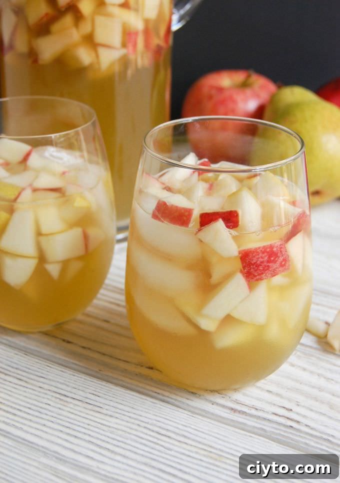 Sparkling Apple Pear Sangria; Julia, A Cedar Spoon