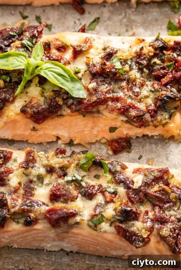 Mediterranean salmon on a sheet pan.