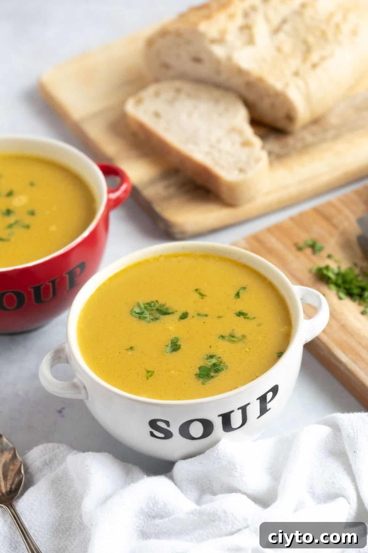 A bowl of leftover chicken soup.