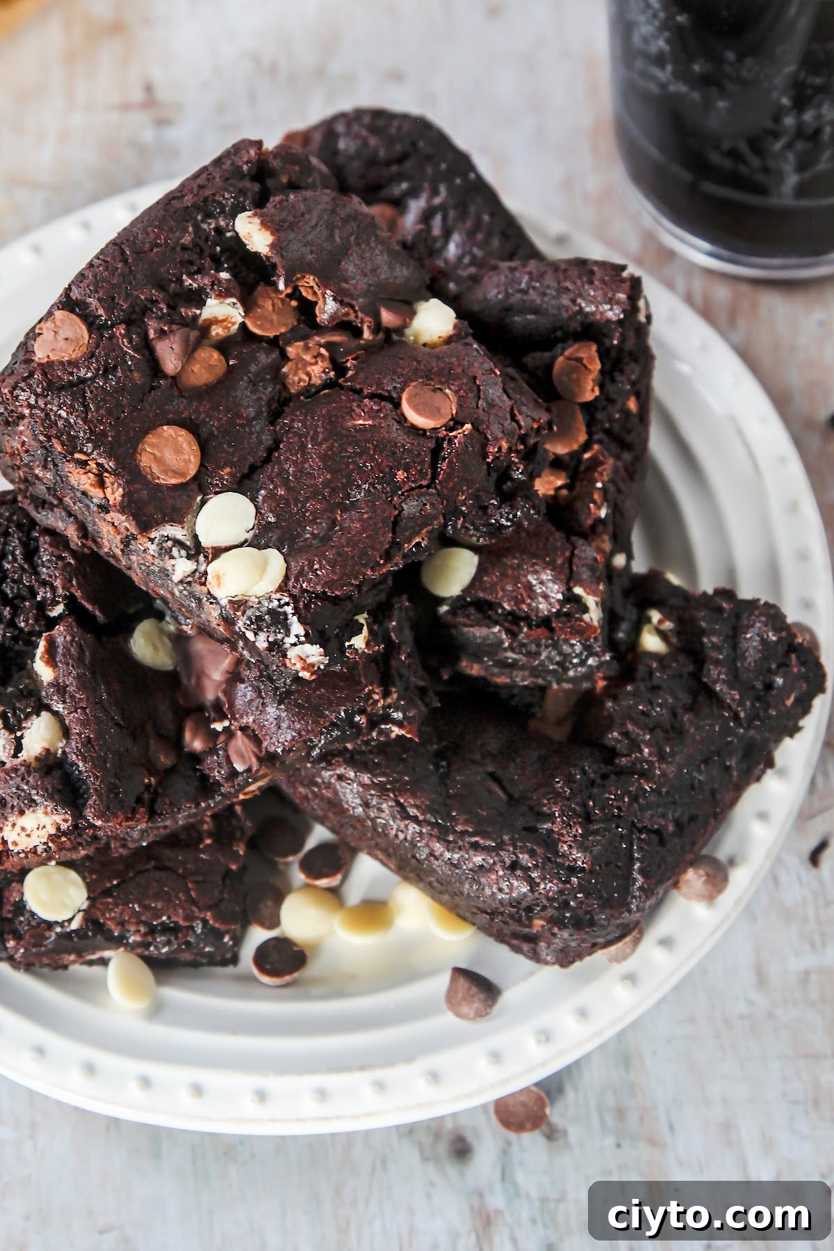 Vegan Guinness Triple Chocolate Brownies