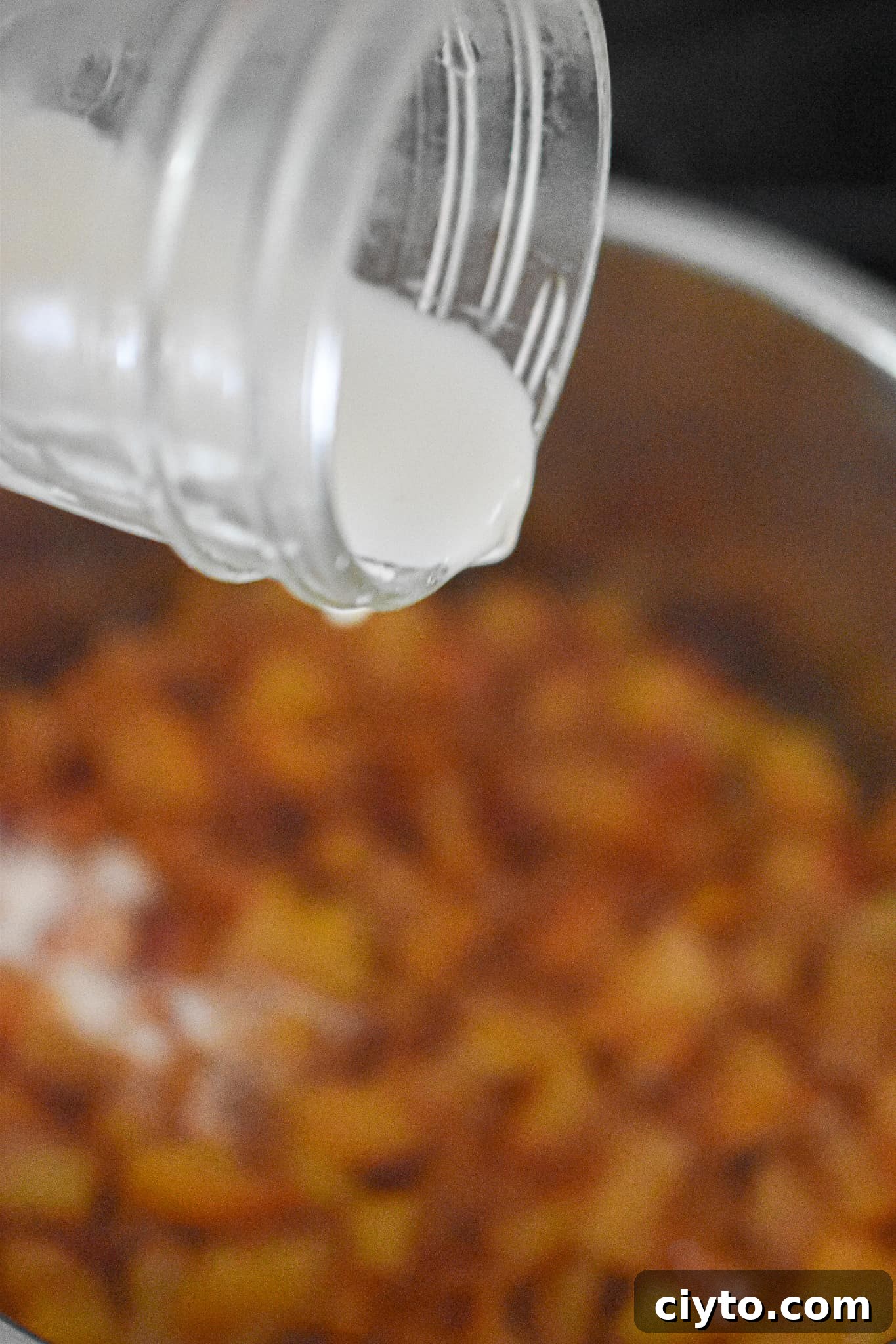 Homemade Instant Pot Peach Jam Recipe 6 The Cornstarch is being added to the INstant Pot Peach Jam to thicken it