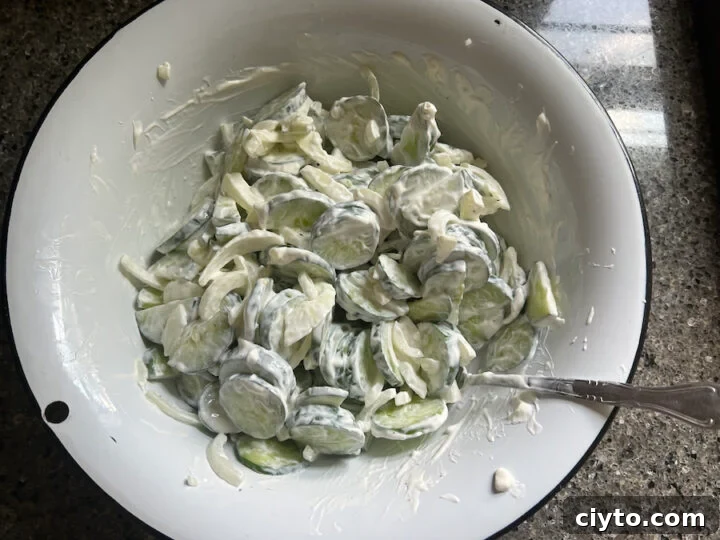 coated cucumbers in sour cream