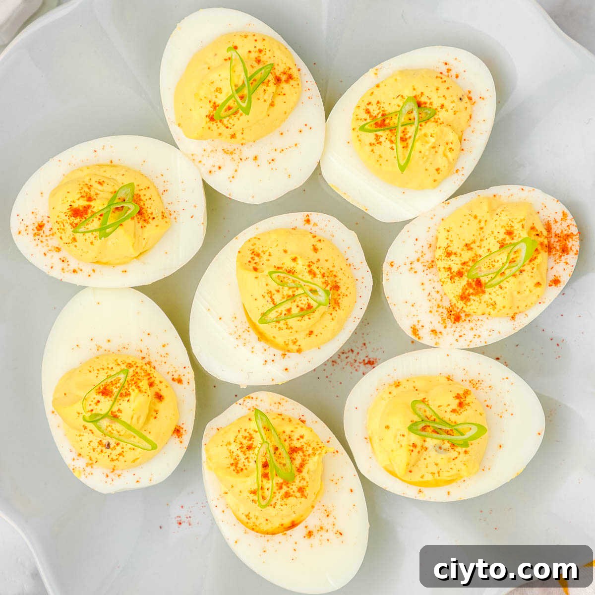 Classic Deviled Eggs Recipe for Parties and Holidays 14 plate of classic deviled eggs