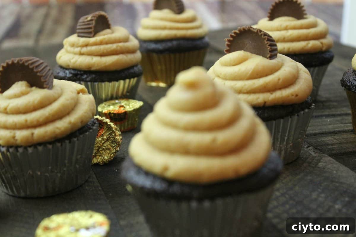 Chocolate Peanut Butter Cupcakes Recipe 4 Peanut Butter & Chocolate Cupcakes