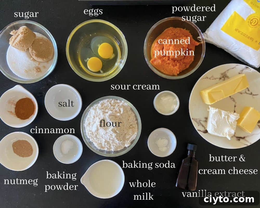 Moist Pumpkin Bread with Cream Cheese Frosting 3 pumpkin bread with cream cheese frosting ingredients with text