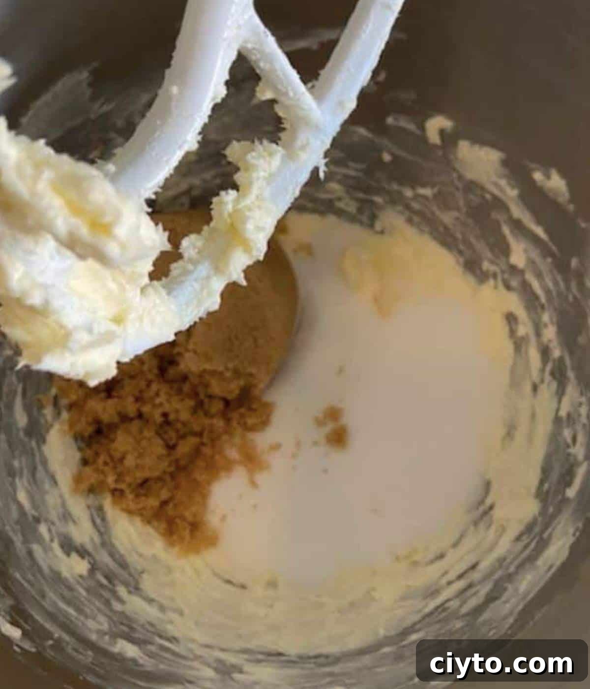 Moist Pumpkin Bread with Cream Cheese Frosting 6 Creaming butter and sugars in stand mixer.