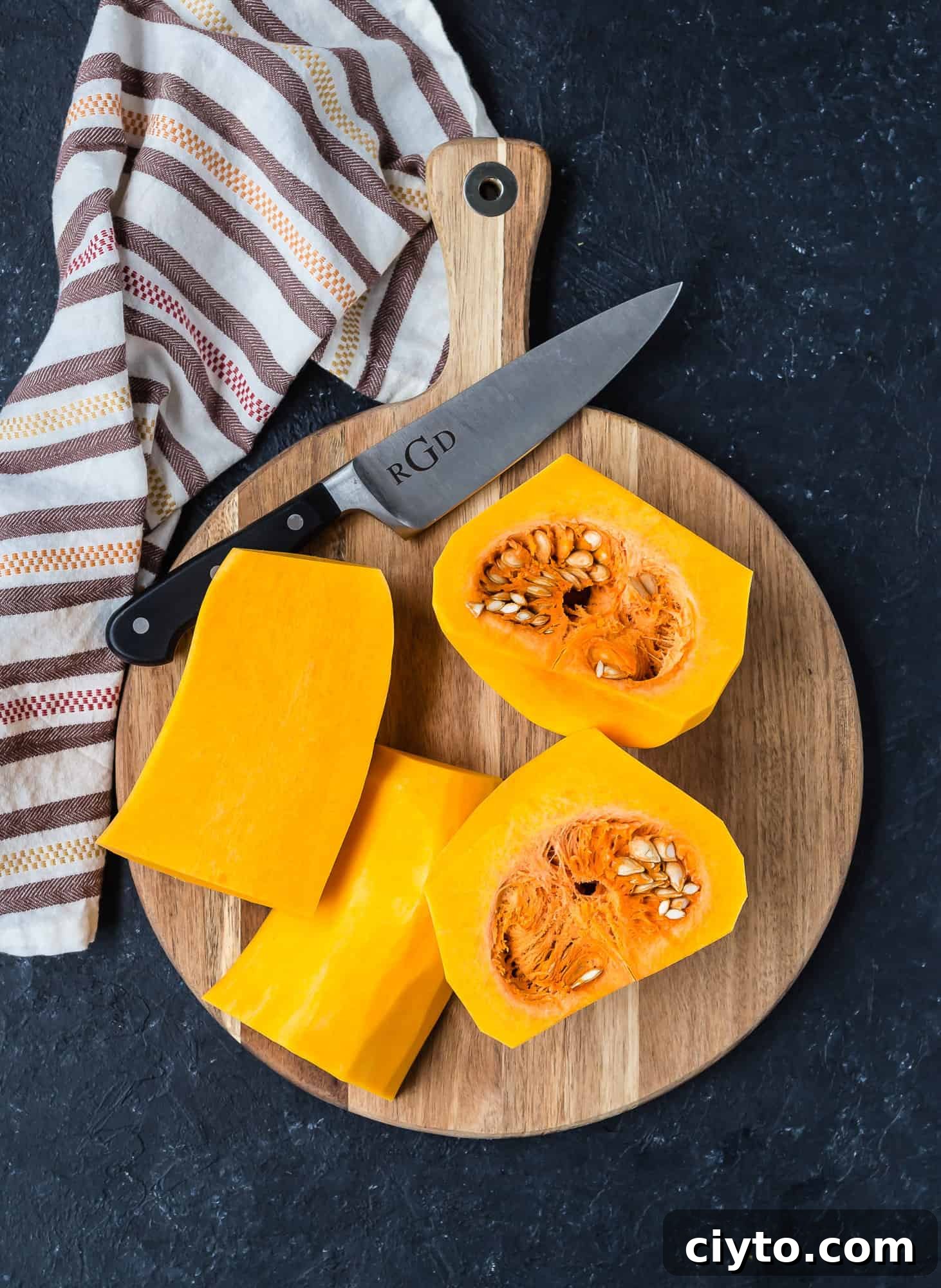 Butternut squash, peeled and cut into quarters.