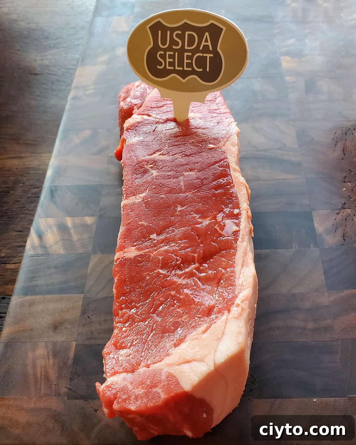 USDA graded select ribeye with very little marbling