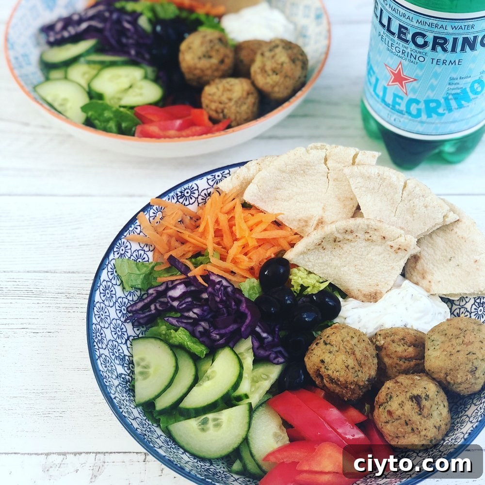 Lentil Salad with Crispy Halloumi and Prosciutto 3 falafel pitta lunch bowl