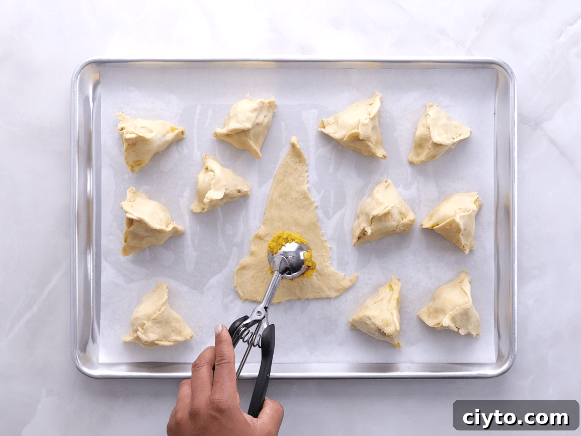 Samosas ready for the oven