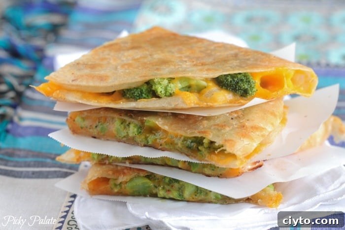 Tuscan Broccoli and Cheese Quesadilla