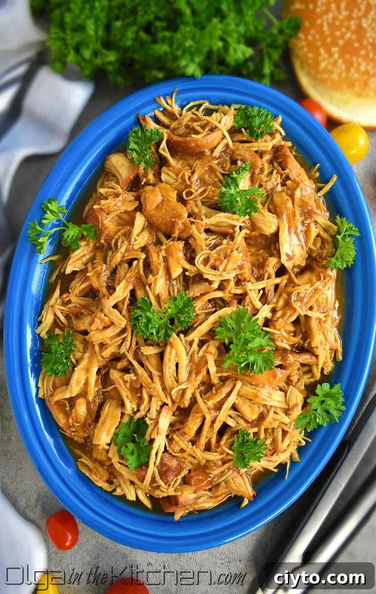 Slow Cooker BBQ Pulled Chicken Sandwiches 2 slow cooker pulled chicken recipe