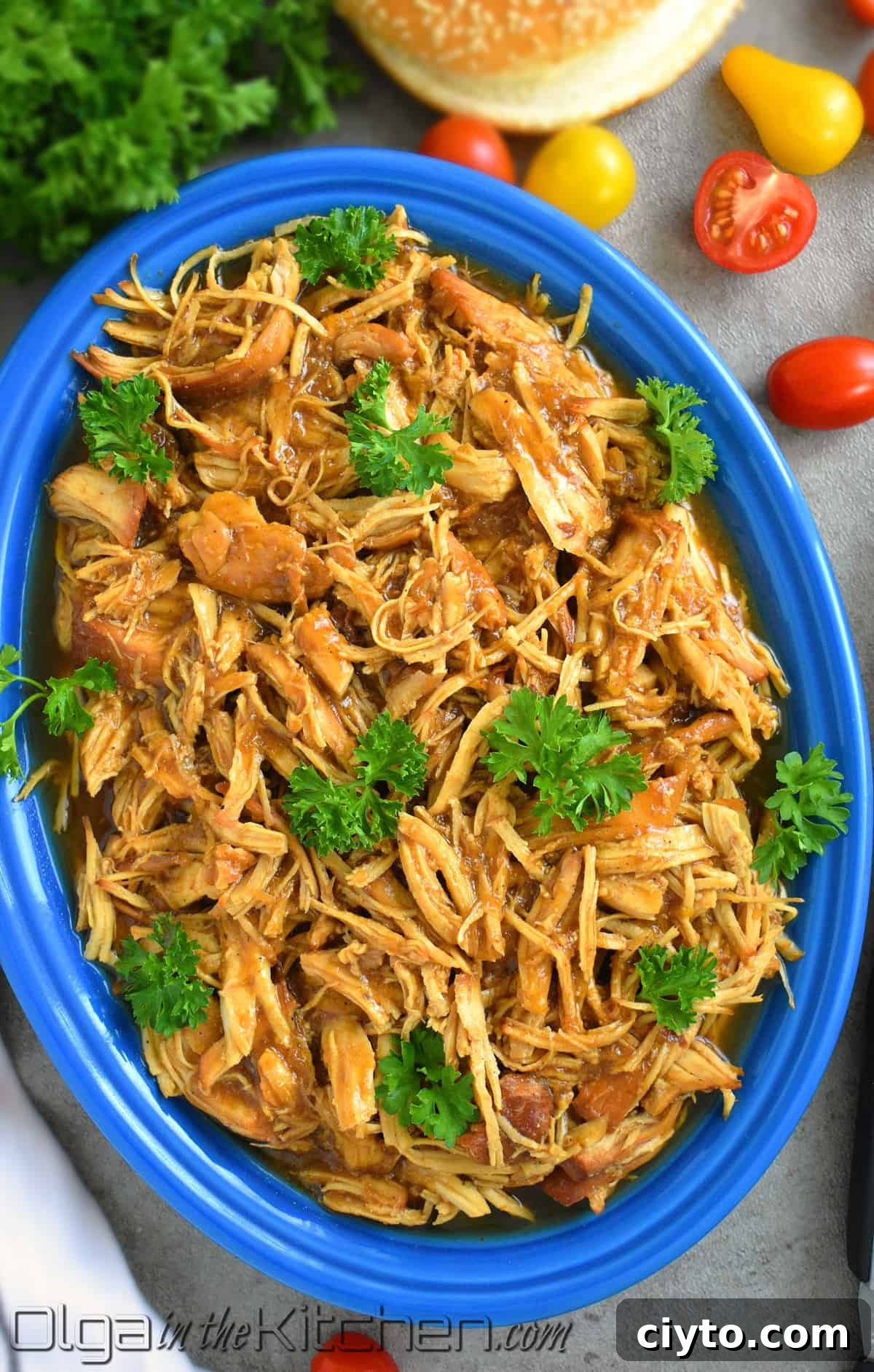 Slow Cooker BBQ Pulled Chicken Sandwiches 3 slow cooker pulled chicken