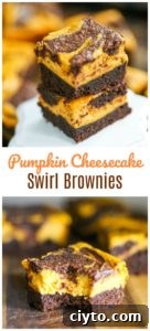 Fudgy Pumpkin Cheesecake Swirl Brownies 6 Pumpkin Cheesecake Swirl Brownies