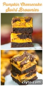 Fudgy Pumpkin Cheesecake Swirl Brownies 7 Pumpkin Cheesecake Swirl Brownies
