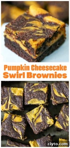 Fudgy Pumpkin Cheesecake Swirl Brownies 8 Pumpkin Cheesecake Swirl Brownies