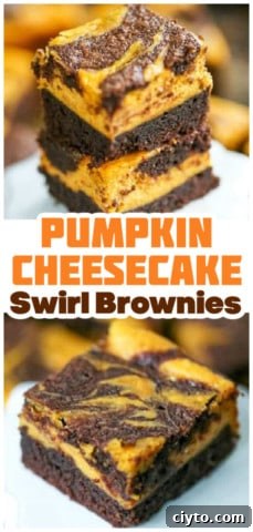 Pumpkin Cheesecake Swirl Brownies