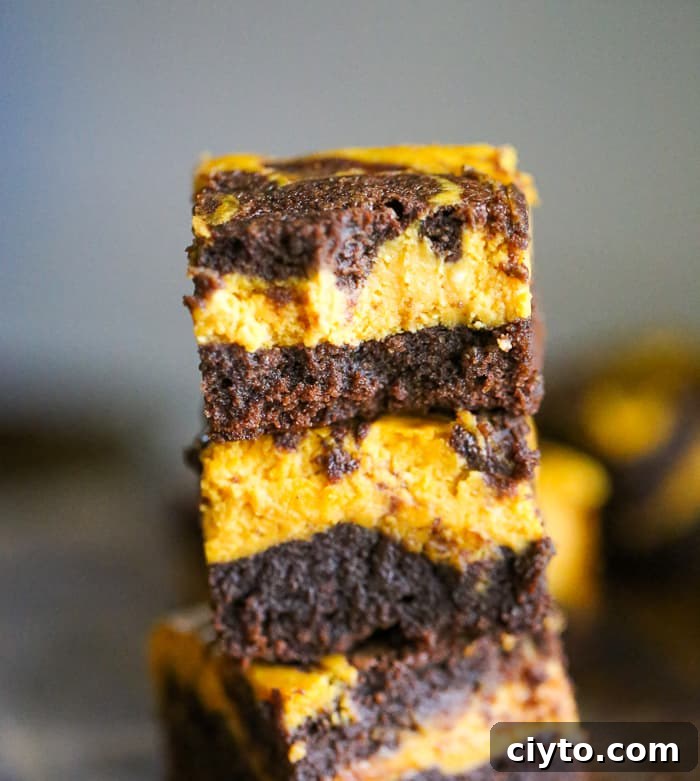 Fudgy Pumpkin Cheesecake Swirl Brownies 3 Pumpkin Cheesecake Swirl Brownies recipe