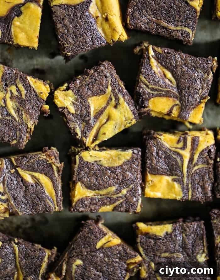 Fudgy Pumpkin Cheesecake Swirl Brownies 4 Pumpkin Cheesecake Swirl Brownies