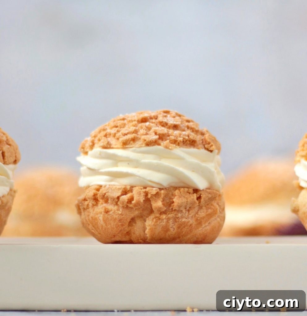 Chou a la Creme filled with Creme Patissiere