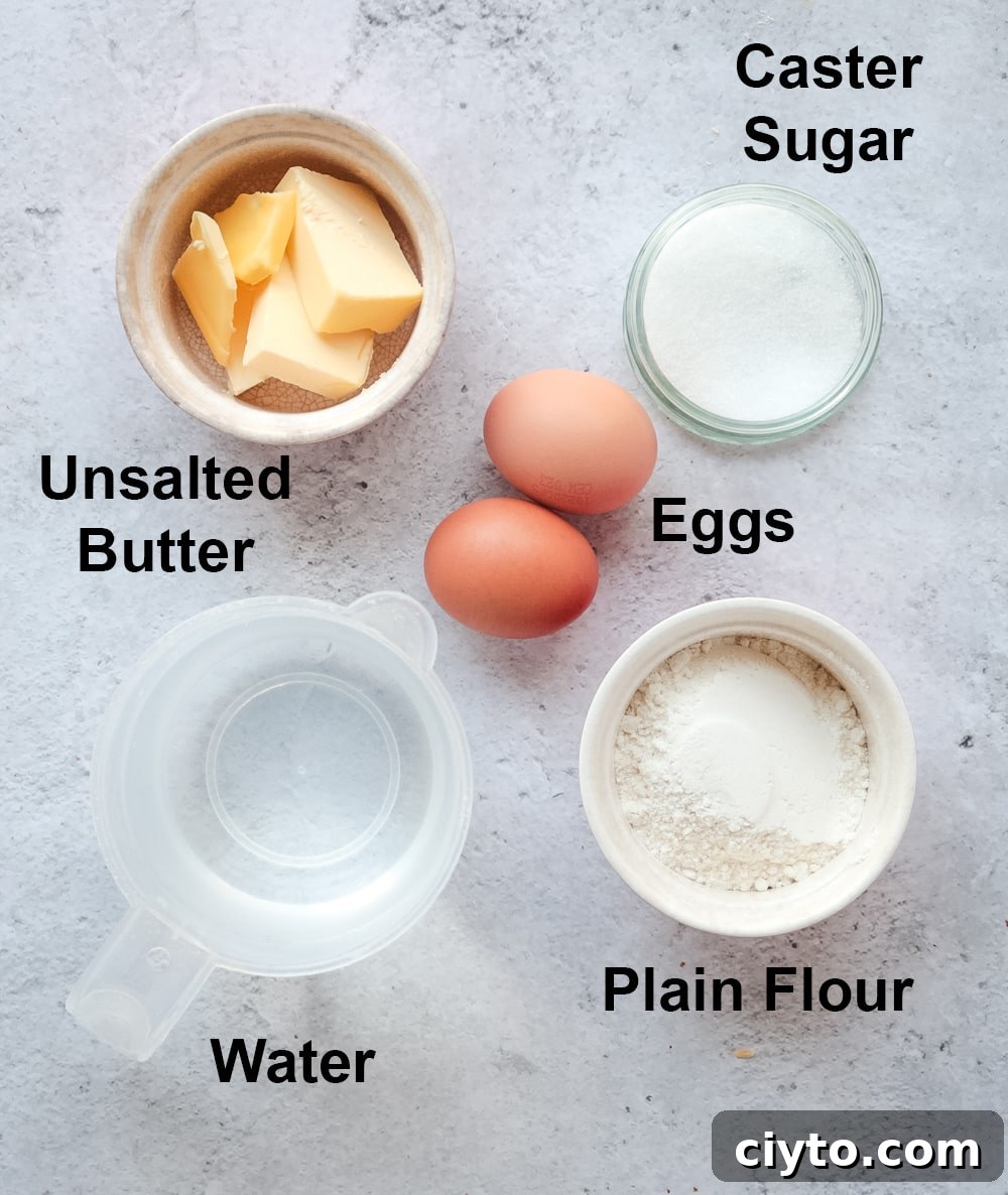 Ingredient for the Basic Choux Pastry