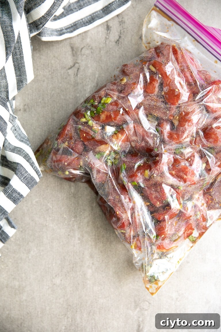 How to Make Korean Bulgogi Beef Lettuce Wraps 4 Marinating Bulgogi Korean BBQ Beef