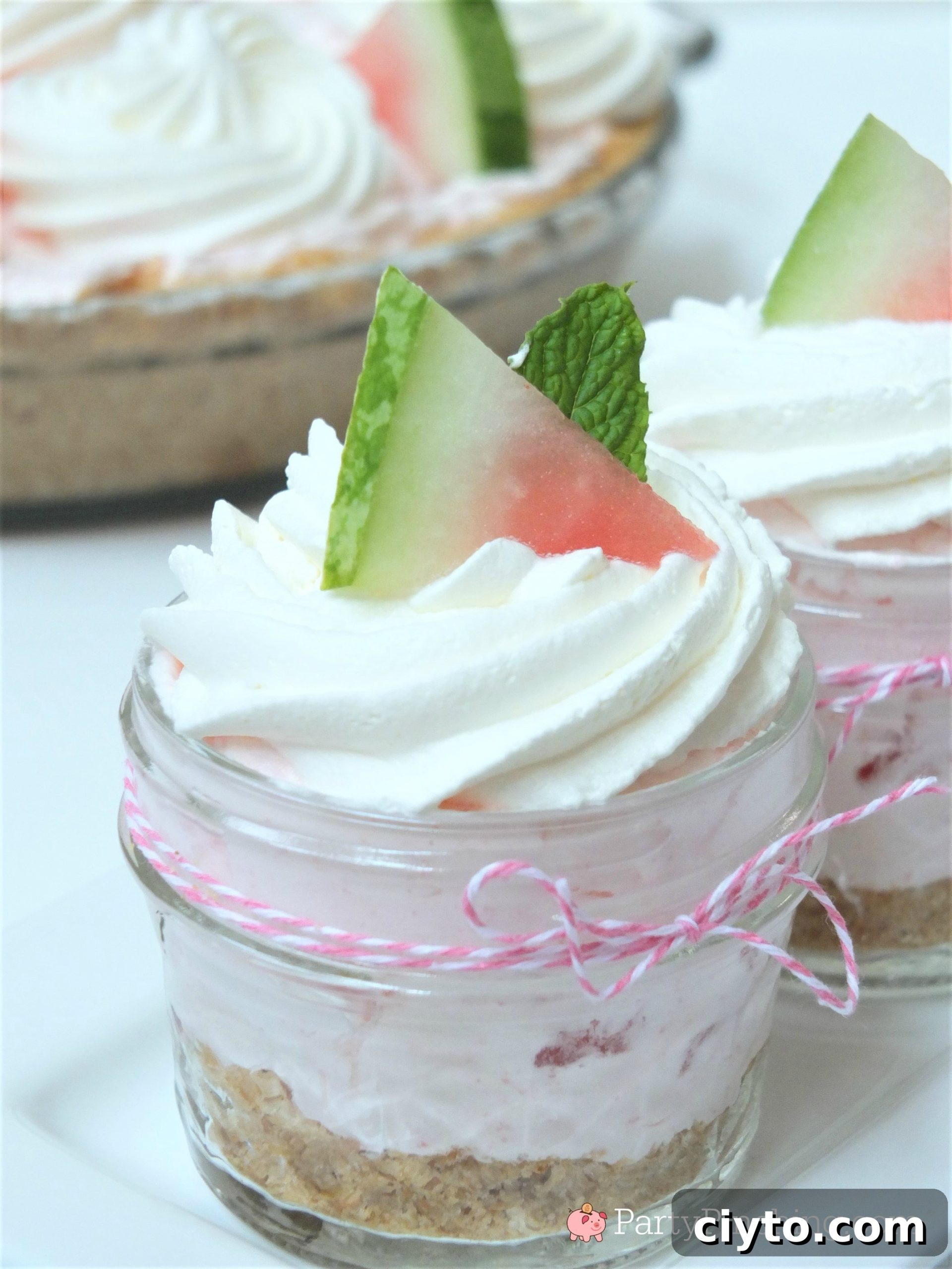 watermelon pie, easy creamy watermelon pie, fluffy watermelon pie for summer, jolly rancher jello watermelon pie, potluck picnic desserts for 4th of July, no-bake pie, summer dessert ideas