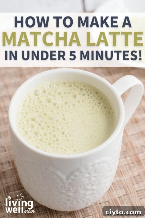 Low-Calorie Matcha Green Tea Latte Recipe for Natural Energy 2 how to make a matcha latte in under 5 minutes pin