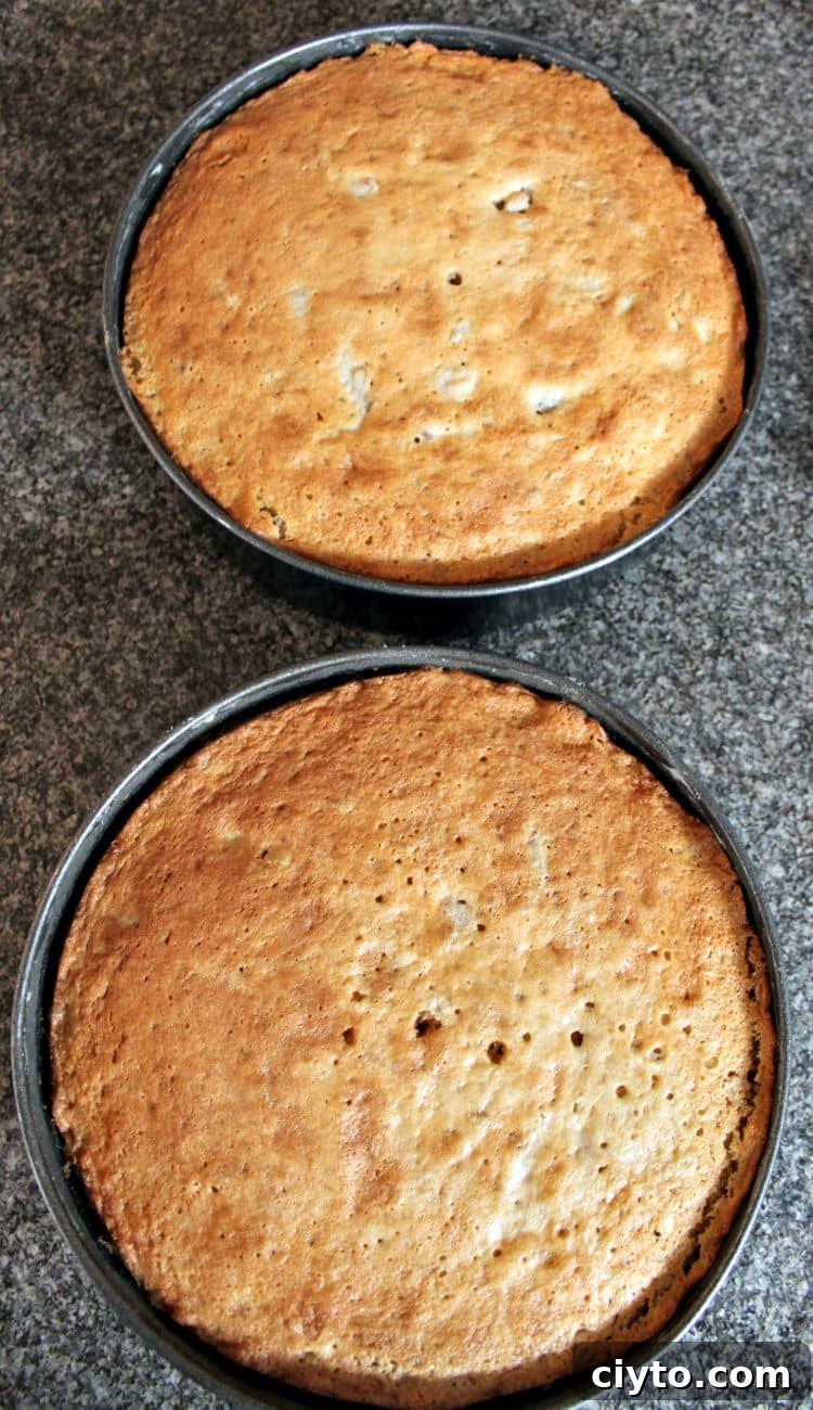 Cooling homemade yellow cake