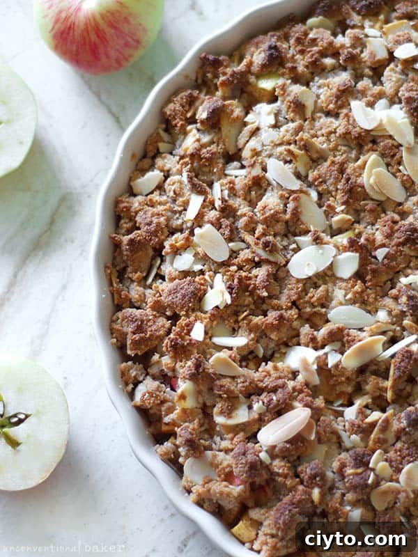 paleo, vegan, and gluten-free apple crumble