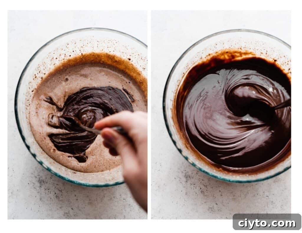 A bowl of chocolate ganache.
