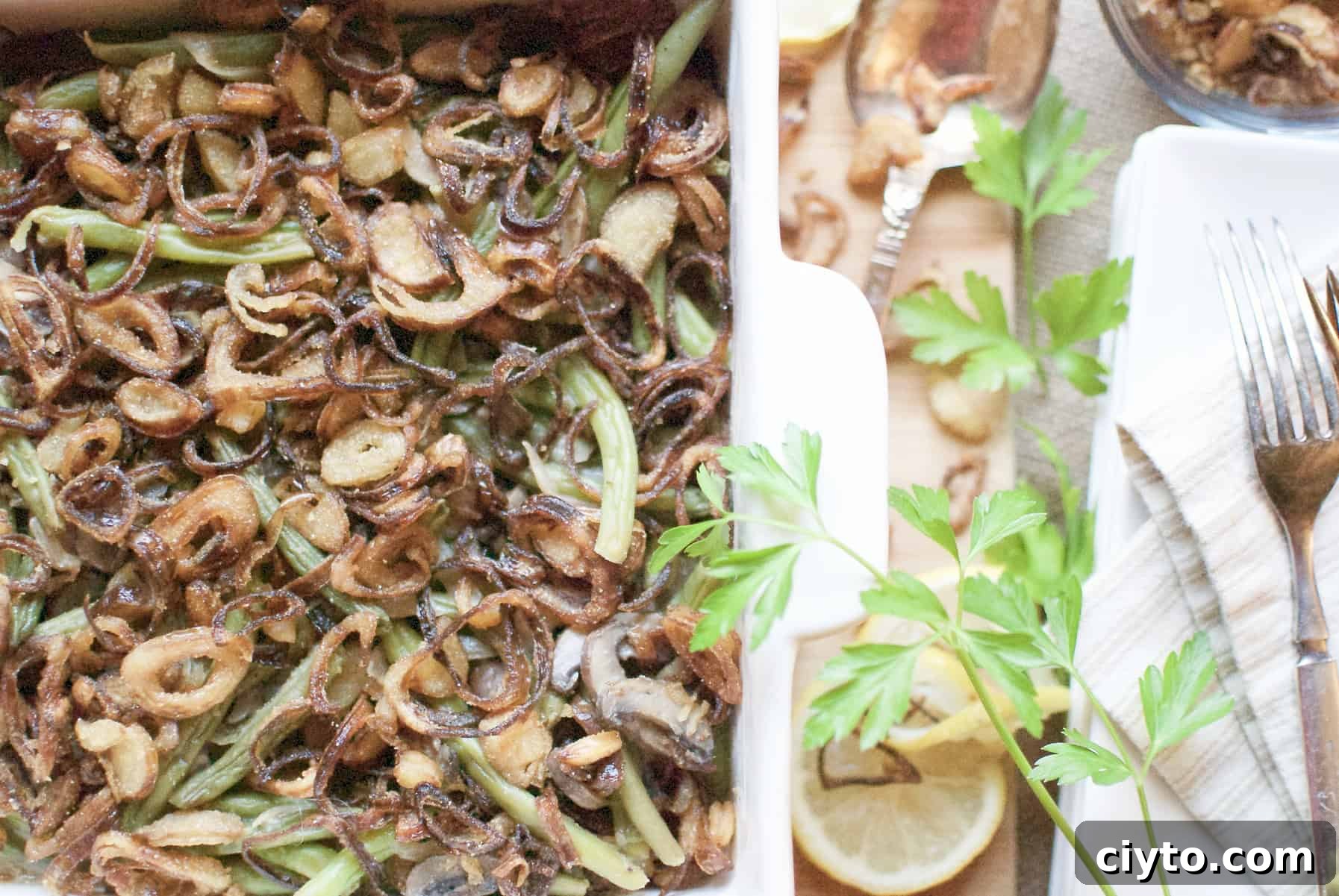 Sauteed Green Beans with Cremini Mushroom Sauce 13 green beans with cremini mushroom sauce