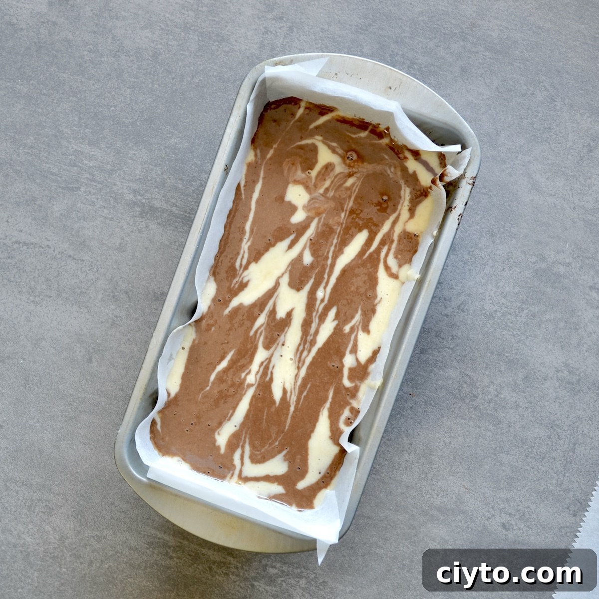 Marble loaf before baking