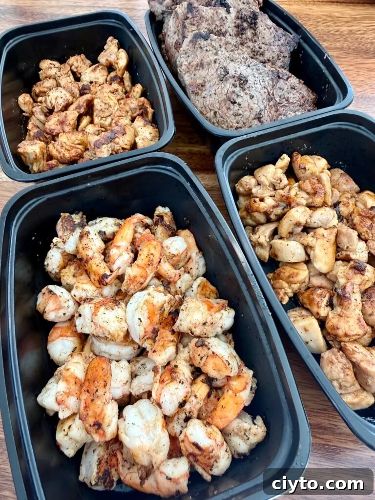 Blackstone Griddle Sushi Tostadas Recipe 3 meal prepped shrimp