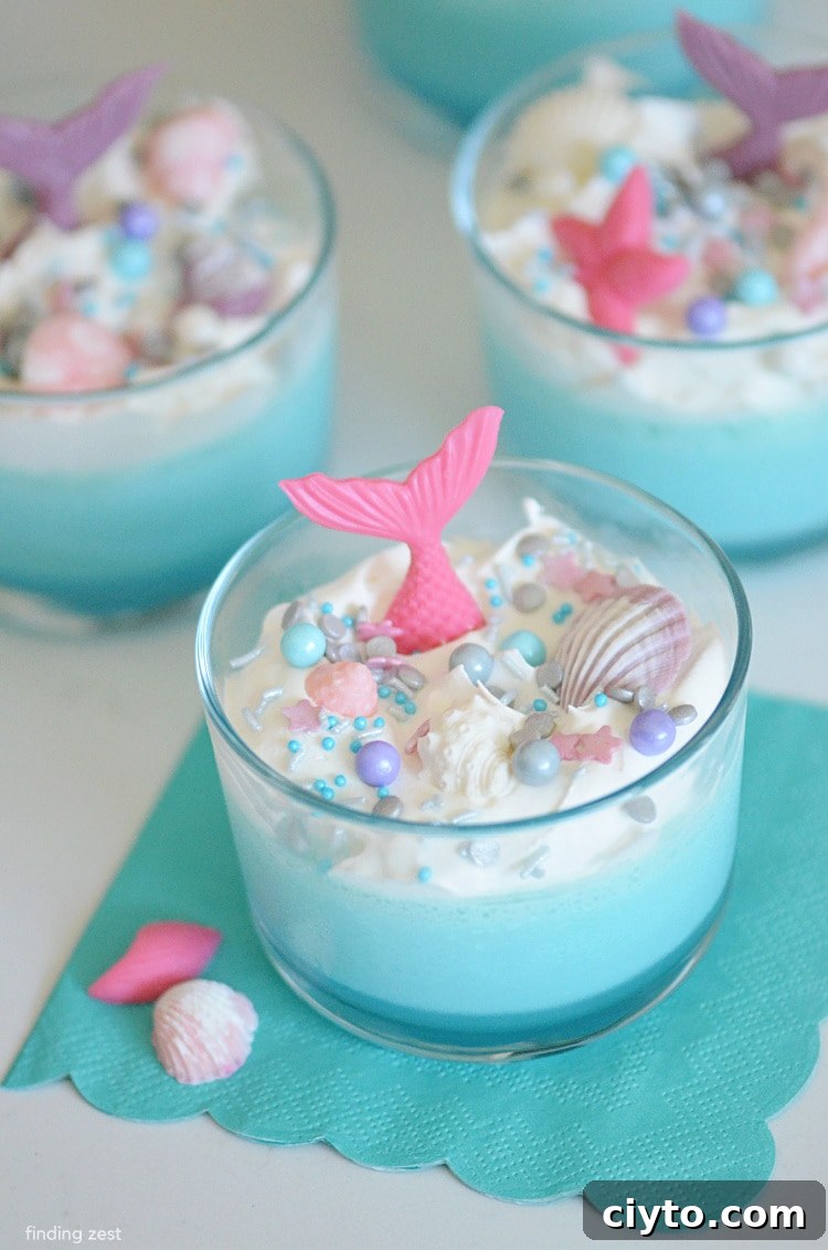 Mermaid desserts are fun and easy! Give these tasty mermaid jello cups a try!