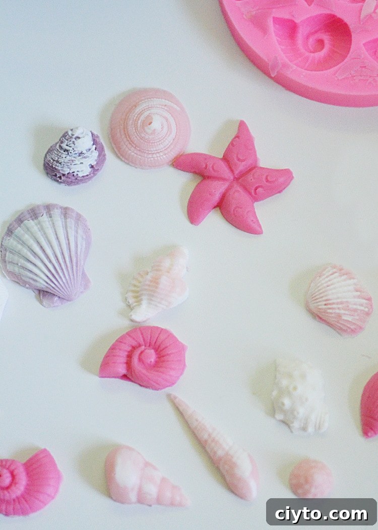 Colorful chocolate seashells are easy to make and work great as a garnish for your favorite mermaid treats.