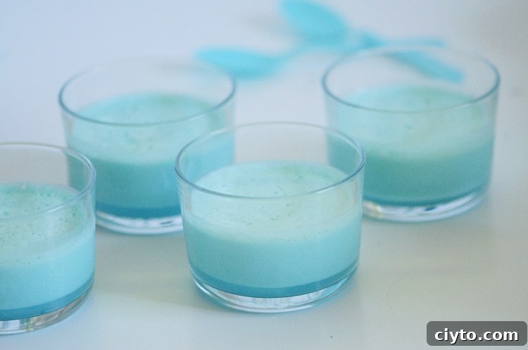Blue Magic Mousse in glass cups