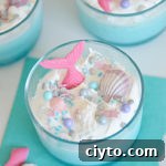 This fluffy mermaid mousse is the perfect mermaid dessert for any birthday party or summer celebration.