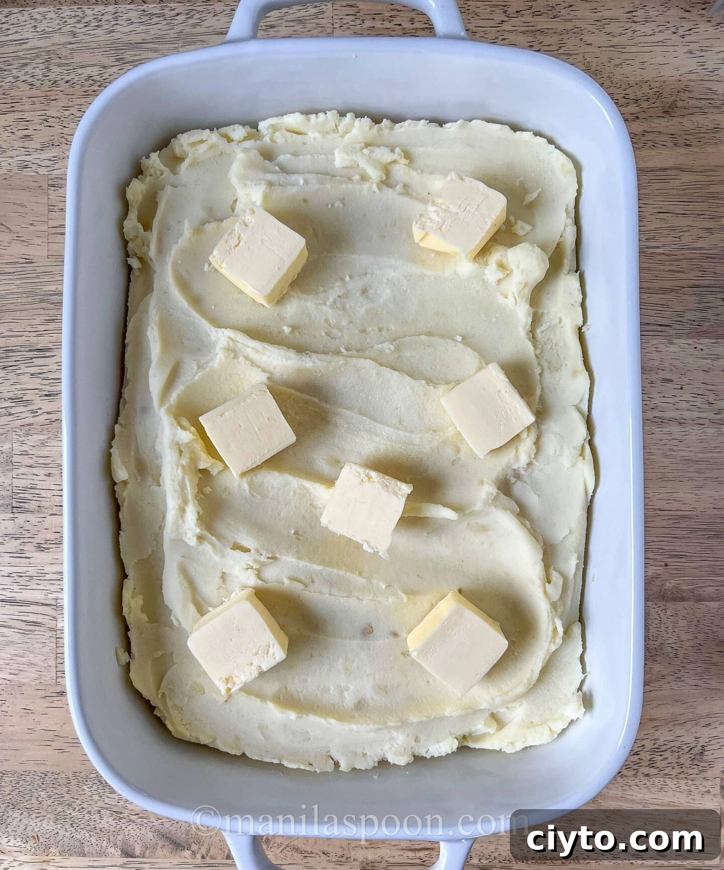 Reheated mashed potatoes