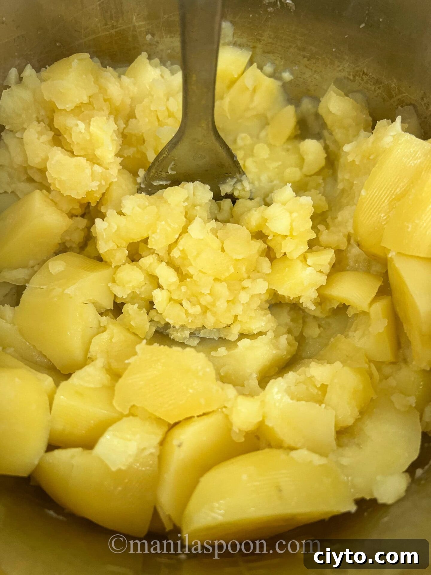 Mashing potatoes