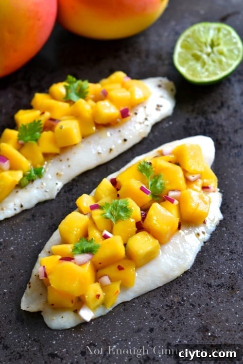 White Fish with Mango Lime Salsa - NotEnoughCinnamon.com