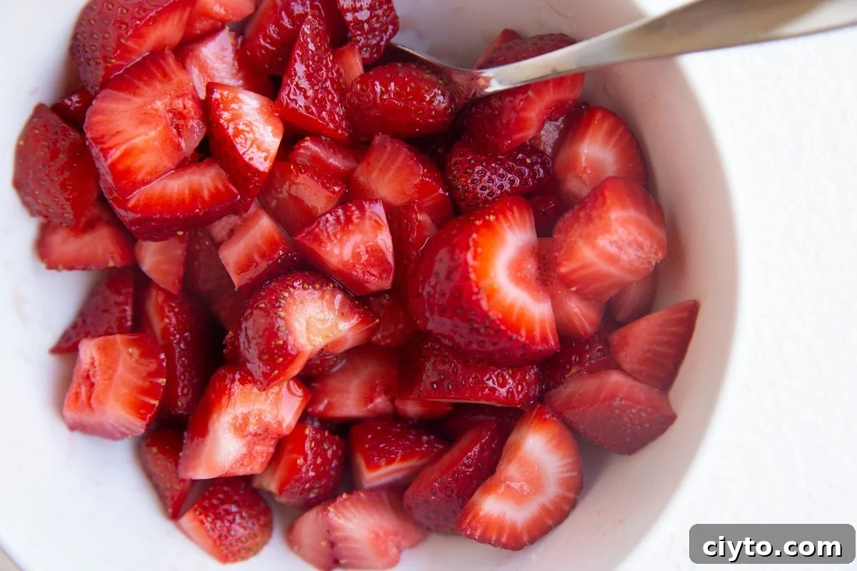 strawberries in a bowl for strawberry shortcake